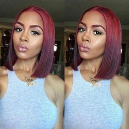Discount Burgundy Human Hair Bob Wigs Burgundy Human Hair Bob