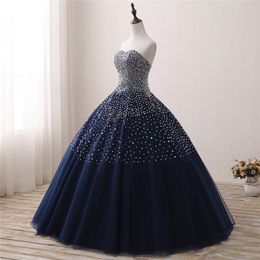 2021 Real Photo Quinceanera Dresses Ball Gown Beaded Lace Up Sweet 16 Dress Debutante 15 Year Prom Gowns BQ46