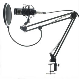 BM-800 Professional Wired Condenser Studio Microphone with Stand Holder +Pop Filter