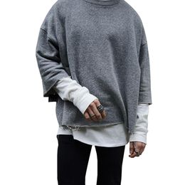 Casual Pullover Solid Color Half Sleeve Sweatshirt Winter High Street Vintage Pullover Free Shipping