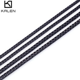 2.5/3mm Width Black Box Chain For Men Stainless Steel Large Long Chain Trendy Necklaces Wholesale Jewellery 2018