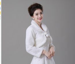 New 2018 Wholesale Faux Fur Wedding Bridal Wrap Shawl Wedding Jackets Wrap Coat Bolero