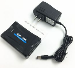 Scart To HDMI converter Audio Video Analogue Scart input to HDMI 1080p output Analogue to digital adapter scaler box For HDTV DVD STB