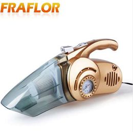 Portable Inflatable Lighting Measuring Tyre Pressure Car Vacuum Cleaner Dry Wet Dual-use Multifunction Car Washer Tool 4 in 1