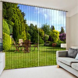 custom 3d stereoscopic curtains Grass trees in the landscape bedroom luxury curtains christmas window curtain