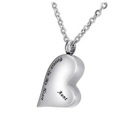 Wholesale memorial relatives bones hair aunt inclined heart-shaped urn necklace can open the perfume bottle funeral cremation Jewellery