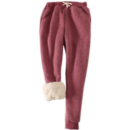 Kalın Kadife Sıcak Pantolon Pantolon Kadınlar 2018 Kış Rahat İpli Elastik Bel Pantolon Gevşek Katı Sweatpants PZ026 S18101604