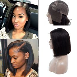 Indian Unprocessed Human Hair Bob Wigs Silky Straight Lace Front Wigs Nautral Color 613# Lace Wigs Short Inch Bob Straight 613 Blonde 10-16"
