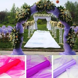 2017 0.72*10M Wedding Decoration Organza Silk Flower Heart-shaped Arches Sheer Crystal Organza Fabric Flower Door 5zSH015-2