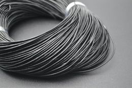 100m/lots 1mm 1.5mm 2mm Black / Coffee Real Leather Round Cord Genuine Leather Cords String Rope,,DIY Jewellery Accessory