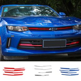 Front Grille Cover Strips Decoration Trim Exterior Accessories Stickers ABS For Chevrolet Camaro 2017 Up Car Styling