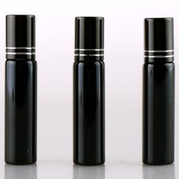 10 ml Gold/Silver/Black Colour Metal Roller Perfume Bottle Empty UV Roll-on Glass Essential Oils Vials LX2450