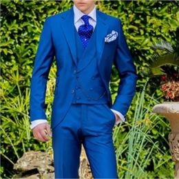 High Quality Wedding Tuxedos Three-piece Suit (coat+pants+vest) Mens Business Formal Suit Wedding Groom Set Elegant Dress Support Customised