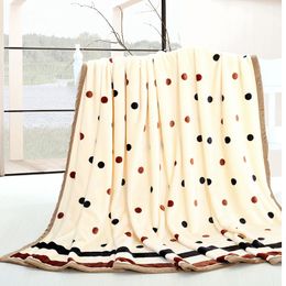Winter Bed Sheets coral velvet warm blanket White dots single and double bed blankets fleece/sofa/TV/travel blanket linings #/