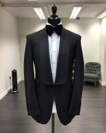 2018 Custom Made Black Men Formal Suit, Tailor Made Suit, Bespoke Men Wedding Suit, Slim Fit Groom Tuxedos For Men (Jacket+Pants+Bow)