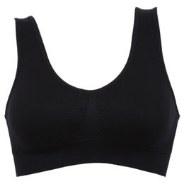 Hot Summer Shoulder-Free Yoga Gym Sports Bra Sporty Vest Yoga Seamless Underwear (Black, XL)
