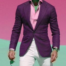Brand New Purple Men Wedding Tuxedos High Quality Groom Tuxedos Notch Lapel One Button Men Blazer 2 Piece Suit(Jacket+Pants+Tie) 1801