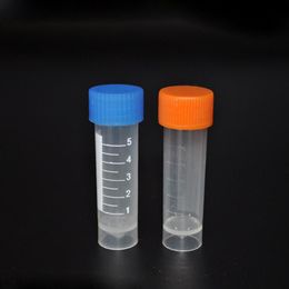 5ml Plastic Frozen Test Tubes bottle Vial Empty Screw Seal Cap Packaging Container with Silicone Gasket LX1284