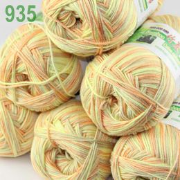 knitting baby scarf UK - Sale 6 Balls x 50gr Soft Baby Natural Smooth Bamboo Cotton Yarn Hand Crochet Scarves Wrap Shawl Hobbies Knitting Lemon Orange Sage 322-935-6