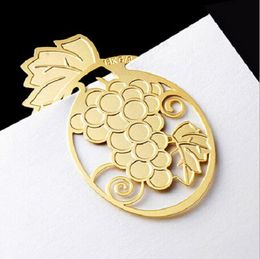 20pcs 18K Gold Plated Grape Bookmark Book card For Wedding Baby Shower Party Birthday Favour Gift Souvenirs Souvenir