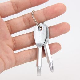 Portable screwdriver Outdoor pocket mini EDC portable multi-function tool Slotted screwdriver Phillips screwdriver with key ring