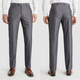 Newest Grey Men Suit Pants Custom Made Cheap Slim Fit Trousers Groom Best Man Formal Wear