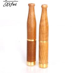 Gold and willow double filtration cigarette holder solid wood smoking set grind environmental protection cigarette holder