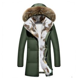 neue Paar Daunenjacke Männer und Frauen im langen Muster Rex Kanin Pelz dicken Wintermantel neue Paar Daunenjacke Männer und Frauen im langen Muster Rex Kanin Pelz dicken Wintermantel