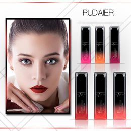 NEW Hot Makeup Brand Pudaier 21colors Matte Liquid Lipstick Matallic Shimmer Lip Gloss Lip Balm Women Fashion Gift DHL shipping