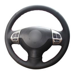 Leather Steering Wheel Hand-stitch on Wrap Cover For Mitsubishi Lancer EX ASX