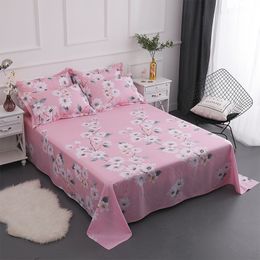 pink Grey 100% cotton Flat Sheet Bedsheets Twin Full Queen size flat sheet bed cover Home Textiles 160*230cm 230*250cm