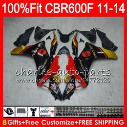 Injection Black golden Body For HONDA CBR600F4i CBR600F 11 12 13 14 115HM.17 CBR600 F CBR 600 F 600F CBR600 F4i 2011 2012 2013 2014 Fairing