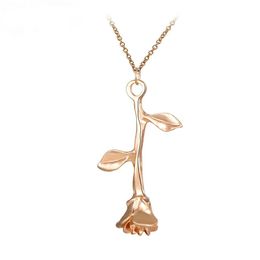 Femme Silver/Gold Rose Flower Charm chain Necklace chains For Women Rose Choker Necklace Boho Jewellery Gift necklaces plated