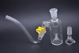 45 Degree New J Adapter Glass Straw with Glass Bong Ash Catchers 14mm Thick Pyrex Bubbler Ashcatcher Tube Water Smoking Pipes with bowl