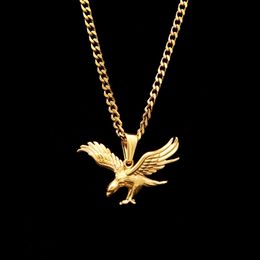 Novo hip hop dapeng asas águia pingente colar figura animal sorte masculino feminino jóias com corrente
