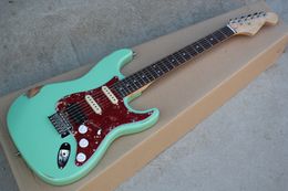 Wholesale Green Vintage Style Electric Guitar with SSH Pickups,Rosewood Fingerboard,Red Pickguard,offering Customised services