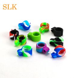 Silicone Smoking Cigarette holder Tobacco Joint Holder Ring regular size Smoking Tool accessories Gift For Man Women Pipes 10 color dab tool