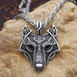 5 Colors 1pcs Norse Vikings Pendant Necklace Norse Wolf Head Necklace Animal Jewelry Wolf Head hange