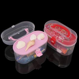 cute plastic storage containers case portable barrel with doublelayer toy Jewellery stationery travel underwear socks sundries storage box