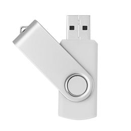 White Metal Rotating 32GB USB 2.0 Flash Drives 32gb Flash Pen Drive Thumb Storage Enough Memory Stick for PC Laptop Macbook Tablet