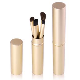 O.TWO.O 5pcs Makeup Brushes Set Powder Blush Foundation Eyeshadow Eyeliner Lip Cosmetic Brush Kit Beauty Tools With Gold Tube