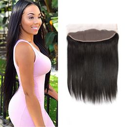 Ear To Ear Lace Frontal 13X4 Peruvian Virgin Hair Remy Straight 13 By 4 Lace Frontal Hair Products Natural Colour