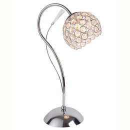 Modern Crystal Ball Polish Bedroom Bedsides Table Lamp Chrome Base Study Room Desk Lamp Creative Elegant Living Room Table Light