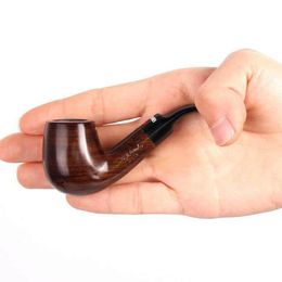 New ebony curved filter Mini Mini pipe, ebony, wooden hammer, palm and wooden smoking set.