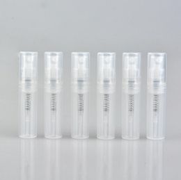 2ml Mini Sample Portable Plastic Perfume Bottle Transparent Colour Spray Refillable Bottle Clear Empty Vials LX3782