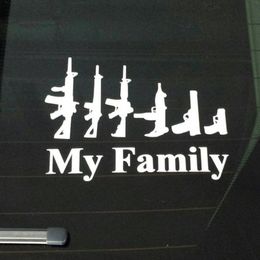 My Family Shape Gun Funny Car Window Decor Vinyl Decal Sticker Wild Military Firearms Enthusiasts Car Stickers