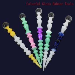 New Colourful Glass Dabber Tools for glass bong High quanlity Carb Cap With USA Wax Dab Tool For Pyrex Oil Rig Glass Bong