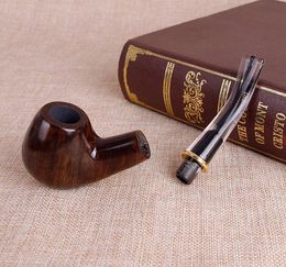 New carved ebony polishing pipe Bent hammer men's portable smoking carving pipe smoky pot