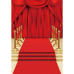 Digital Printed Red Carpet Curtain Wedding Photography Backdrop Celebrity Party Themed Stage Photo Booth Background Fond Photographie