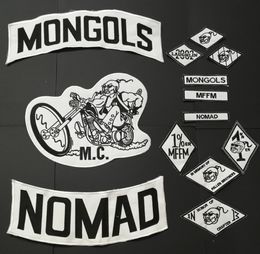 13pcs set Mongols Patches for Motorcycle Biker Jacket Clothing Rider badges of nomad MFFM appliques iron on Patches sticker